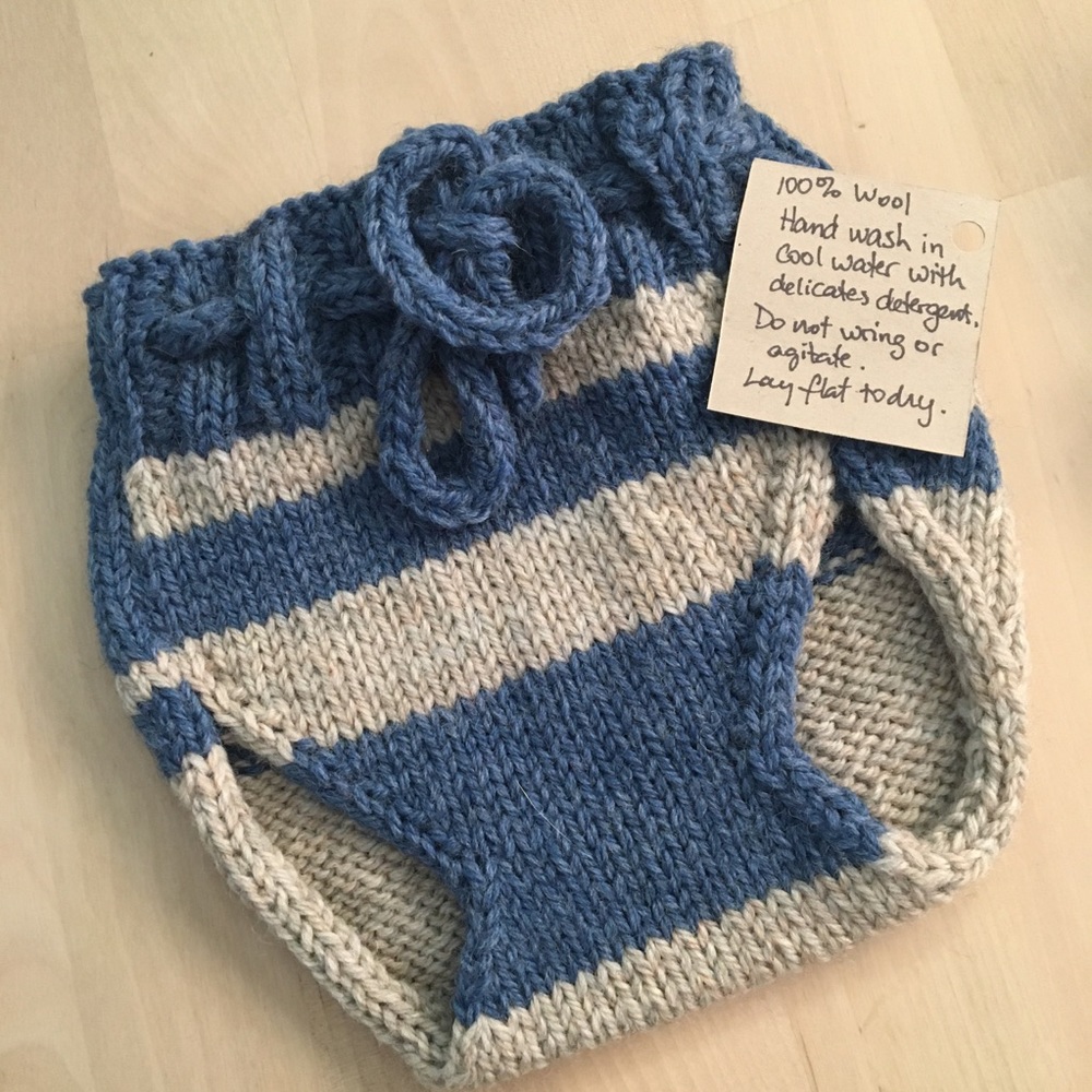 Wool diaper soaker cover